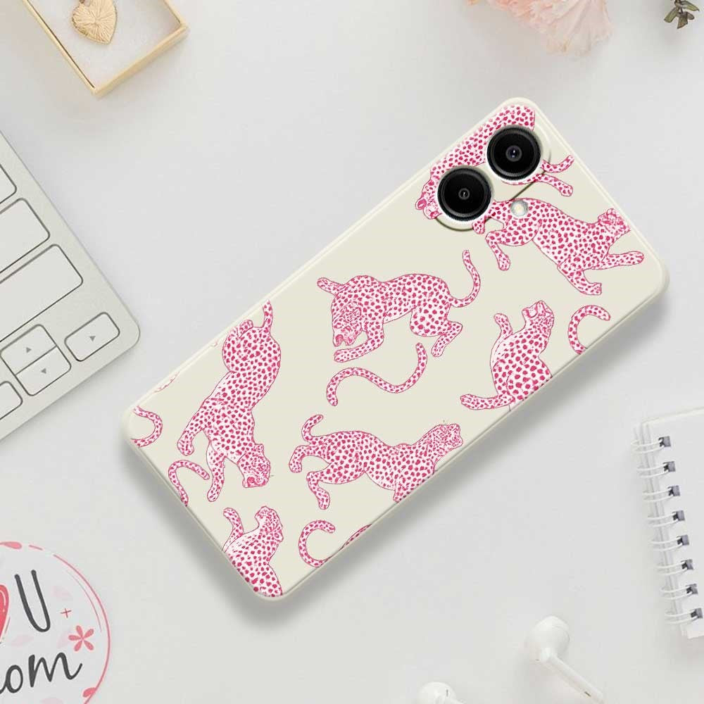 For Samsung Galaxy A08 5G / A08 4G / A07 5G / A07 4G Case Leopards Pattern Printing Straight Edge TPU Phone Back Cover