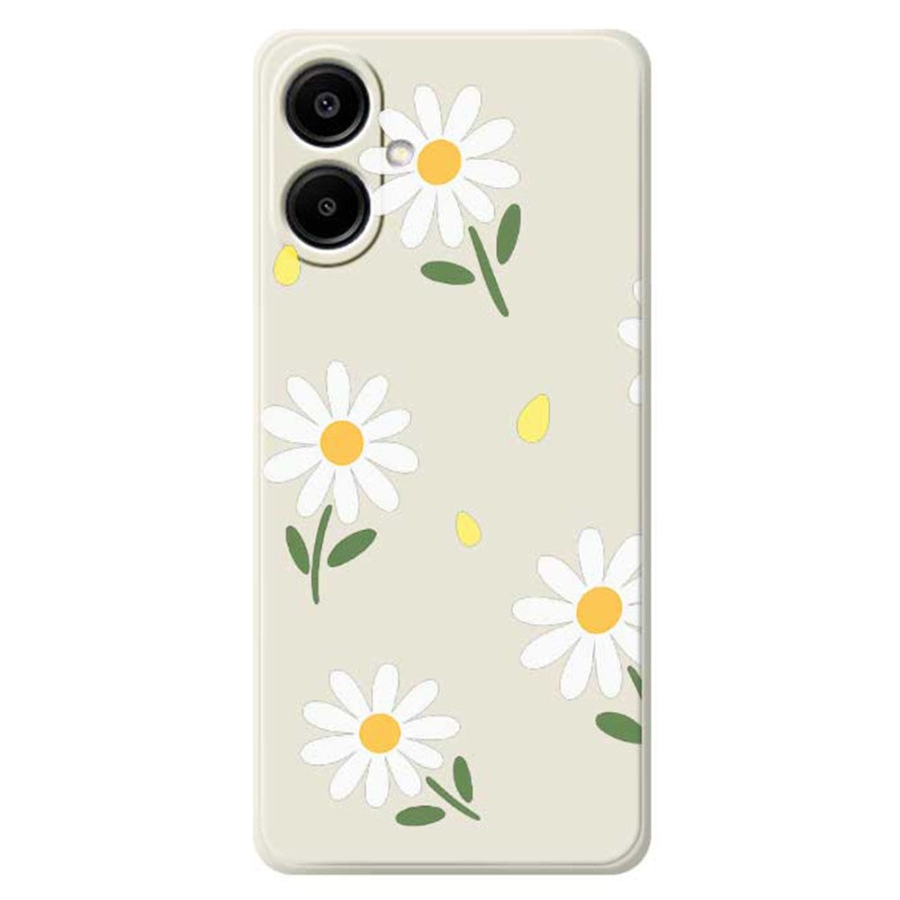 For Samsung Galaxy A08 5G / A08 4G / A07 5G / A07 4G Case Daisy Pattern Printing Straight Edge TPU Phone Back Cover
