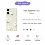 For Samsung Galaxy A08 5G / A08 4G / A07 5G / A07 4G Case Daisy Pattern Printing Straight Edge TPU Phone Back Cover