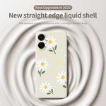 For Samsung Galaxy A08 5G / A08 4G / A07 5G / A07 4G Case Daisy Pattern Printing Straight Edge TPU Phone Back Cover