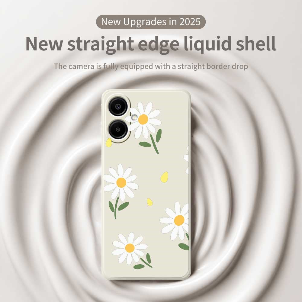 For Samsung Galaxy A08 5G / A08 4G / A07 5G / A07 4G Case Daisy Pattern Printing Straight Edge TPU Phone Back Cover