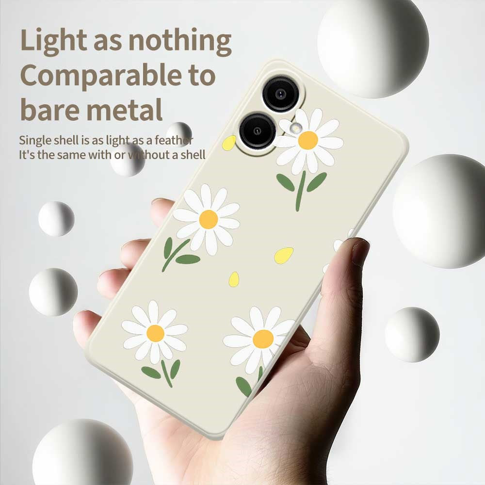 For Samsung Galaxy A08 5G / A08 4G / A07 5G / A07 4G Case Daisy Pattern Printing Straight Edge TPU Phone Back Cover