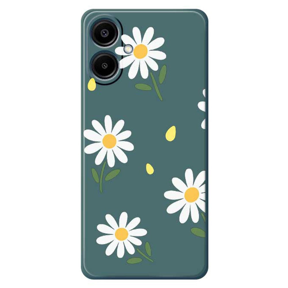 For Samsung Galaxy A08 5G / A08 4G / A07 5G / A07 4G Case Daisy Pattern Printing Straight Edge TPU Phone Back Cover