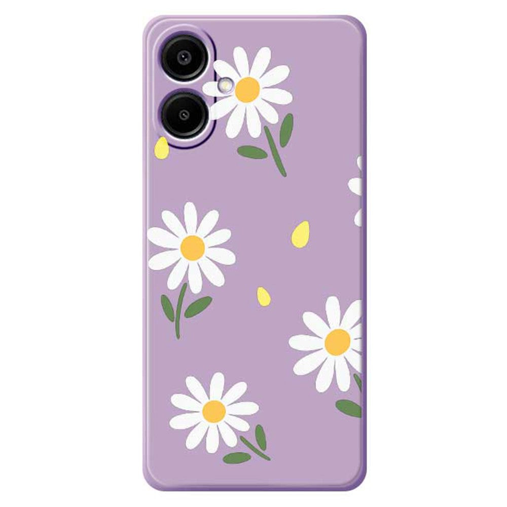 For Samsung Galaxy A08 5G / A08 4G / A07 5G / A07 4G Case Daisy Pattern Printing Straight Edge TPU Phone Back Cover