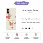 Til Samsung Galaxy A08 5G / A08 4G / A07 5G / A07 4G Cover med sommerfuglemønster, lige kant, TPU telefonbagcover