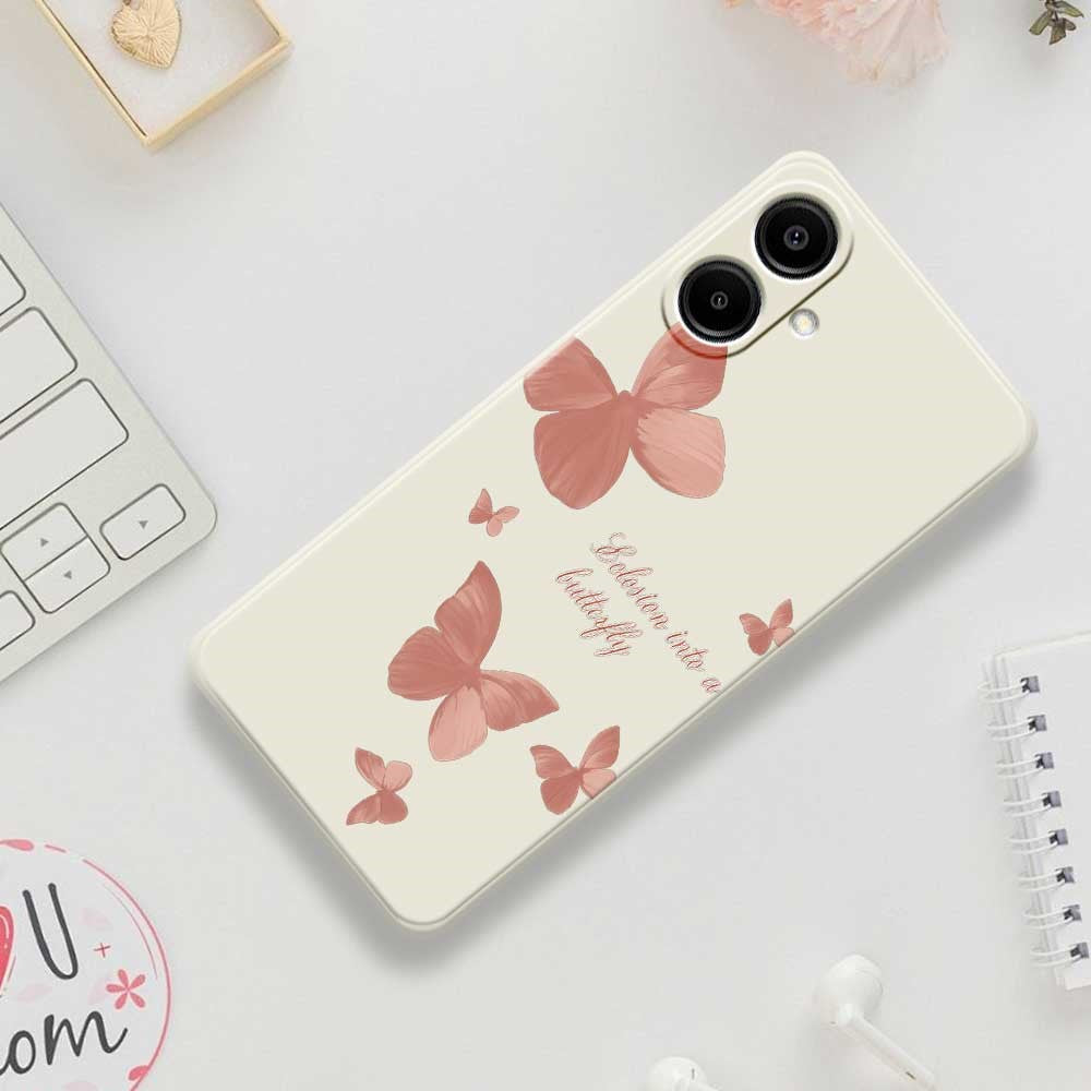 Til Samsung Galaxy A08 5G / A08 4G / A07 5G / A07 4G Cover med sommerfuglemønster, lige kant, TPU telefonbagcover