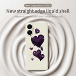 For Samsung Galaxy A08 5G / A08 4G / A07 5G / A07 4G / A07s 4G Case Purple Love Pattern Printing Straight Edge TPU Phone Back Cover