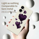 For Samsung Galaxy A08 5G / A08 4G / A07 5G / A07 4G / A07s 4G Case Purple Love Pattern Printing Straight Edge TPU Phone Back Cover