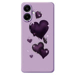 For Samsung Galaxy A08 5G / A08 4G / A07 5G / A07 4G / A07s 4G Case Purple Love Pattern Printing Straight Edge TPU Phone Back Cover