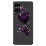 For Samsung Galaxy A08 5G / A08 4G / A07 5G / A07 4G / A07s 4G Case Purple Love Pattern Printing Straight Edge TPU Phone Back Cover