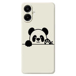 Til Samsung Galaxy A08 5G / A08 4G / A07 5G / A07 4G Cover med Panda Hoved Mønster Tryk Lige Kant TPU Telefon Bagcover