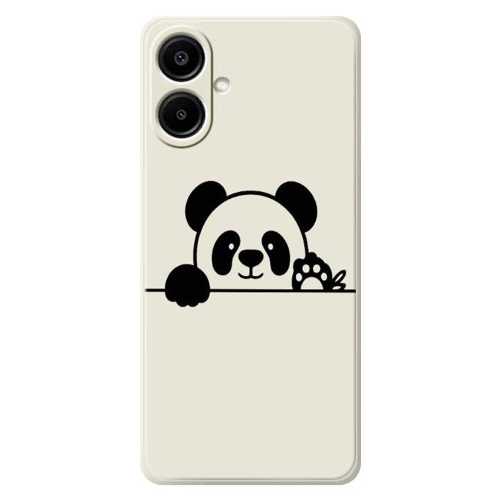 Til Samsung Galaxy A08 5G / A08 4G / A07 5G / A07 4G Cover med Panda Hoved Mønster Tryk Lige Kant TPU Telefon Bagcover