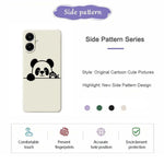 Til Samsung Galaxy A08 5G / A08 4G / A07 5G / A07 4G Cover med Panda Hoved Mønster Tryk Lige Kant TPU Telefon Bagcover
