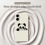 Til Samsung Galaxy A08 5G / A08 4G / A07 5G / A07 4G Cover med Panda Hoved Mønster Tryk Lige Kant TPU Telefon Bagcover