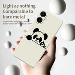 Til Samsung Galaxy A08 5G / A08 4G / A07 5G / A07 4G Cover med Panda Hoved Mønster Tryk Lige Kant TPU Telefon Bagcover