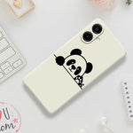 Til Samsung Galaxy A08 5G / A08 4G / A07 5G / A07 4G Cover med Panda Hoved Mønster Tryk Lige Kant TPU Telefon Bagcover
