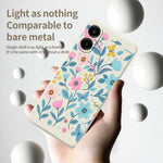 For Samsung Galaxy A08 5G / A08 4G / A07 5G / A07 4G Case Blue Pink Flowers Pattern Printing Straight Edge TPU Phone Back Cover