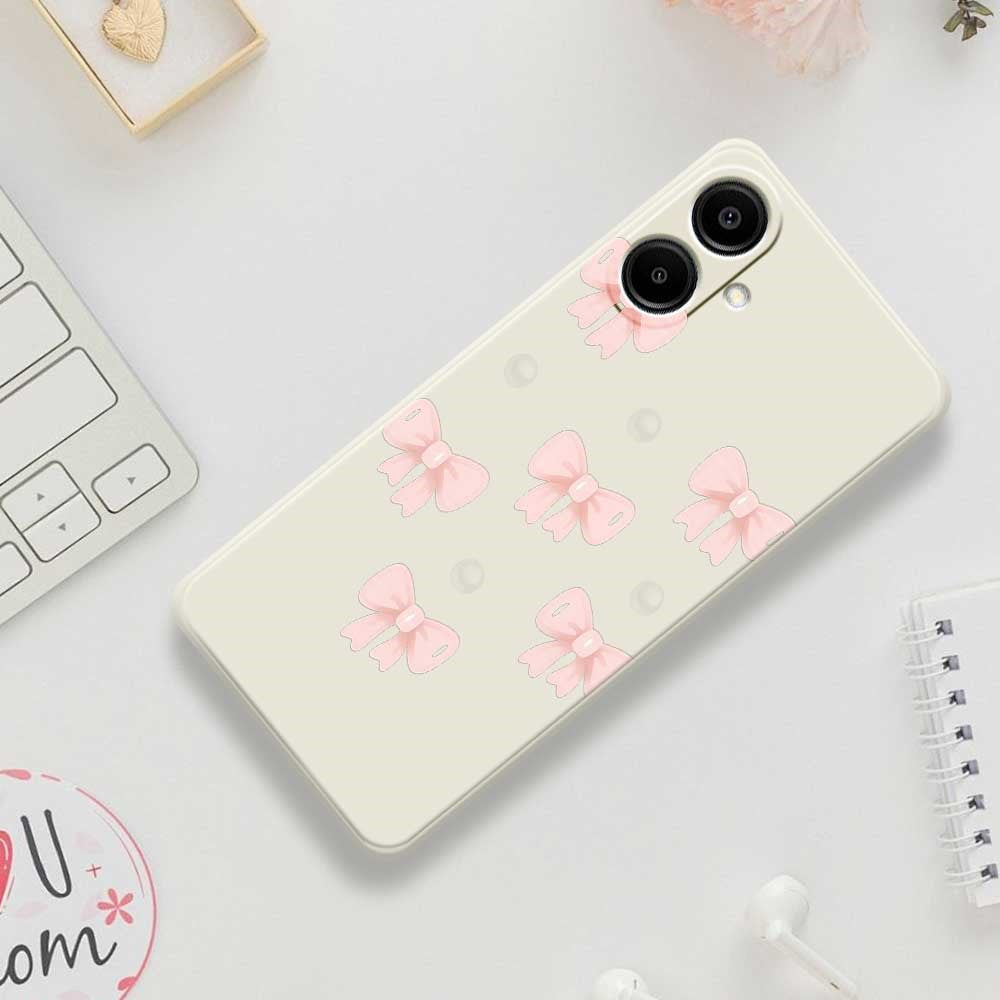For Samsung Galaxy A08 5G / A08 4G / A07 5G / A07 4G Case Bows Pattern Printing Straight Edge TPU Phone Back Cover