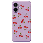 For Samsung Galaxy A08 5G / A08 4G / A07 5G / A07 4G Case Cherry Pattern Printing Straight Edge TPU Phone Back Cover
