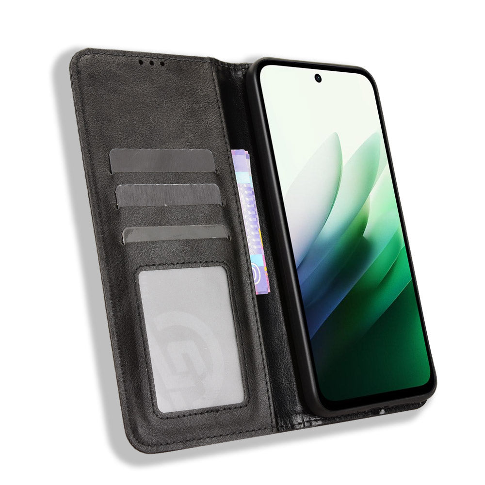 For Xiaomi Redmi 15 4G (EU) (171mm) Leather Case Wallet Stand Retro Texture Phone Cover