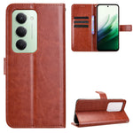 For Xiaomi Redmi 15 4G (EU) (171mm) PU Leather Case with Strap Crazy Horse Texture Phone Wallet Cover