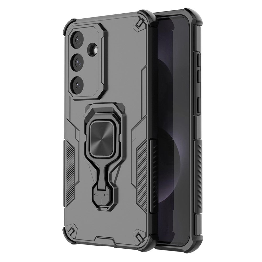 For Samsung Galaxy S25 FE Case Rotatable Ring Kickstand PC + TPU Shockproof Phone Cover