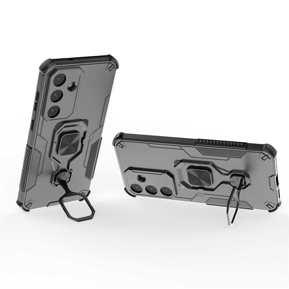 For Samsung Galaxy S25 FE Case Rotatable Ring Kickstand PC + TPU Shockproof Phone Cover
