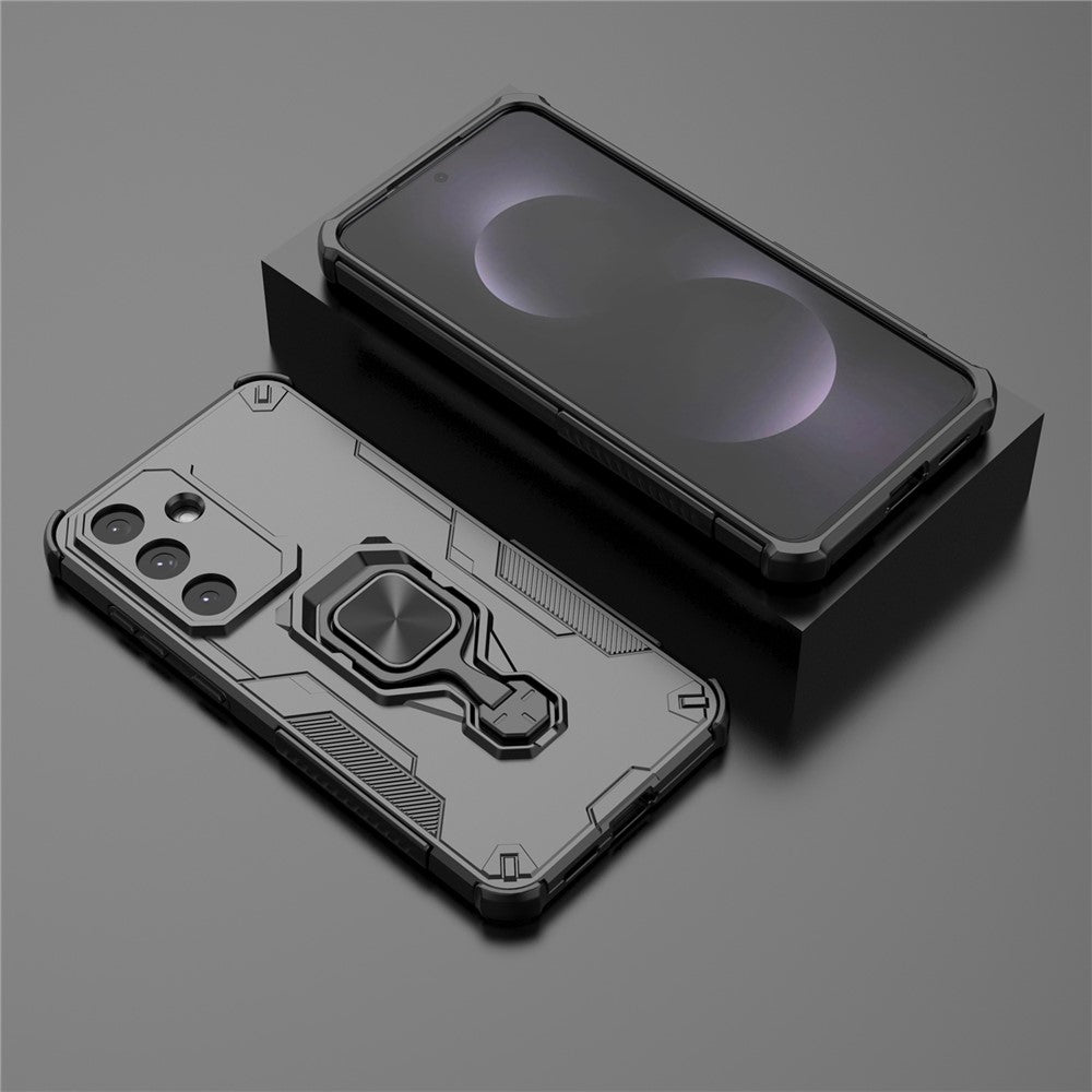 For Samsung Galaxy S25 FE Case Rotatable Ring Kickstand PC + TPU Shockproof Phone Cover