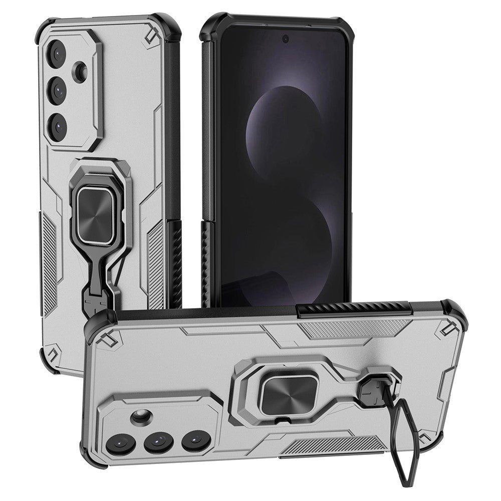 For Samsung Galaxy S25 FE Case Rotatable Ring Kickstand PC + TPU Shockproof Phone Cover