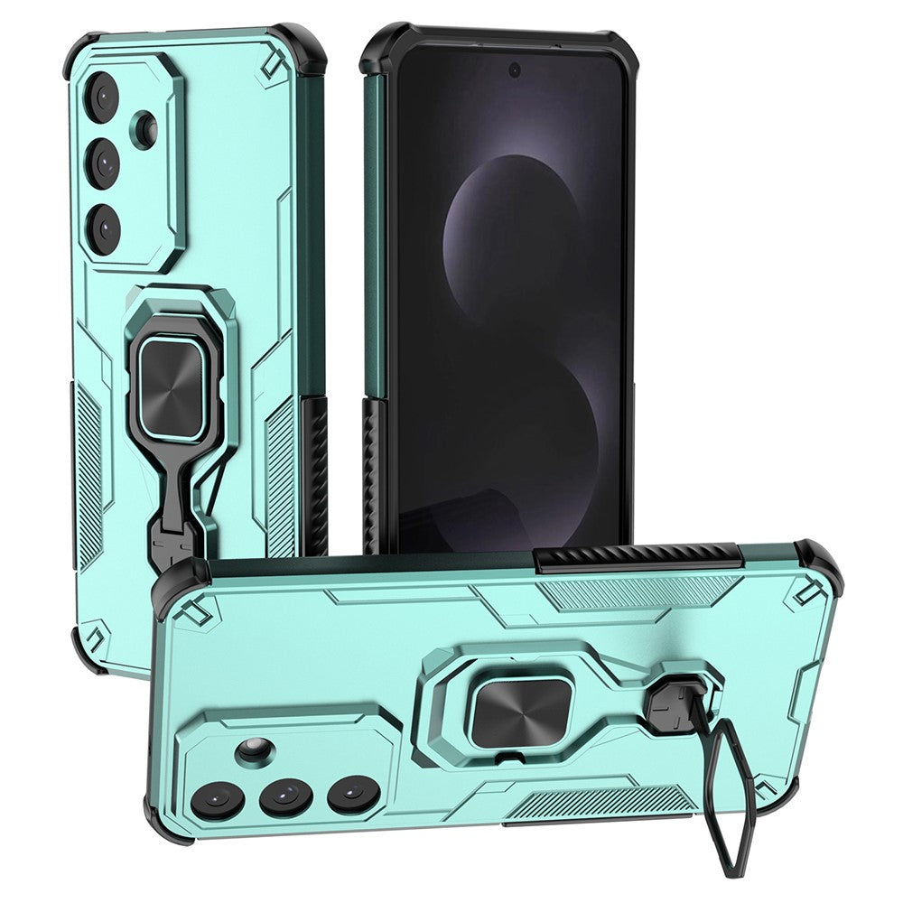 For Samsung Galaxy S25 FE Case Rotatable Ring Kickstand PC + TPU Shockproof Phone Cover