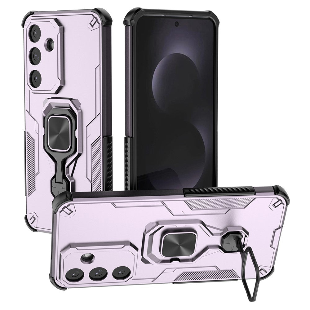 For Samsung Galaxy S25 FE Case Rotatable Ring Kickstand PC + TPU Shockproof Phone Cover
