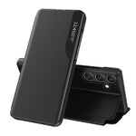 AMORUS For Samsung Galaxy S25+ Case View Window Stand PU Leather Phone Cover