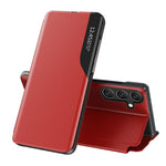 AMORUS For Samsung Galaxy S25+ Case View Window Stand PU Leather Phone Cover