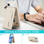 For iPhone Air Case Kickstand Card Slots Leather Coated TPU Cover with Shoulder Strap