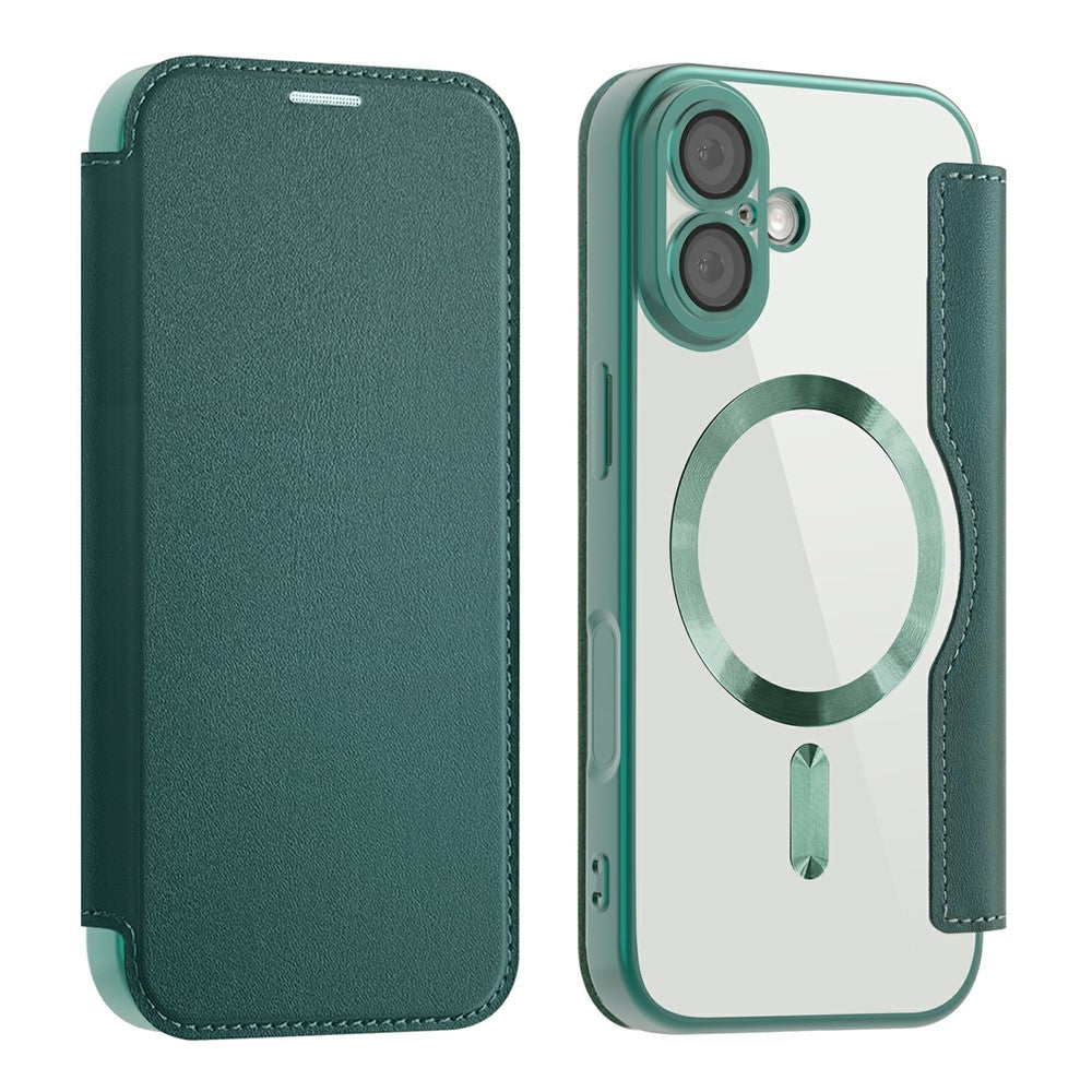AMORUS For iPhone 17 Case Compatible with MagSafe RFID Blocking Card Holder Leather Phone Cover