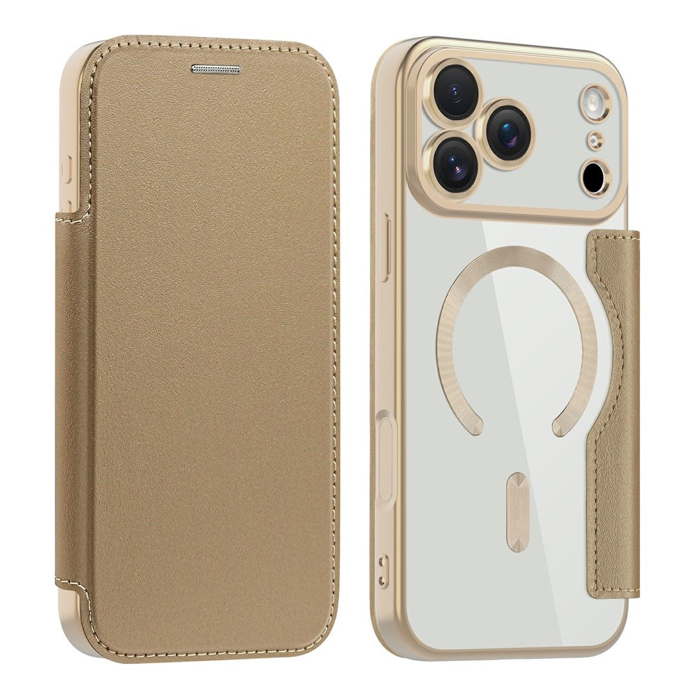AMORUS For iPhone 17 Pro Max Case Compatible with MagSafe RFID Blocking Card Holder Leather Phone Cover