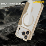 AMORUS For iPhone 17 Pro Max Case Compatible with MagSafe RFID Blocking Card Holder Leather Phone Cover