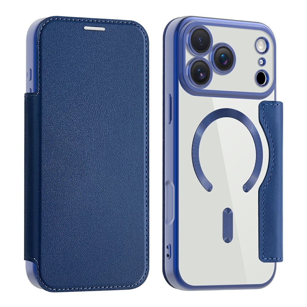 AMORUS For iPhone 17 Pro Max Case Compatible with MagSafe RFID Blocking Card Holder Leather Phone Cover