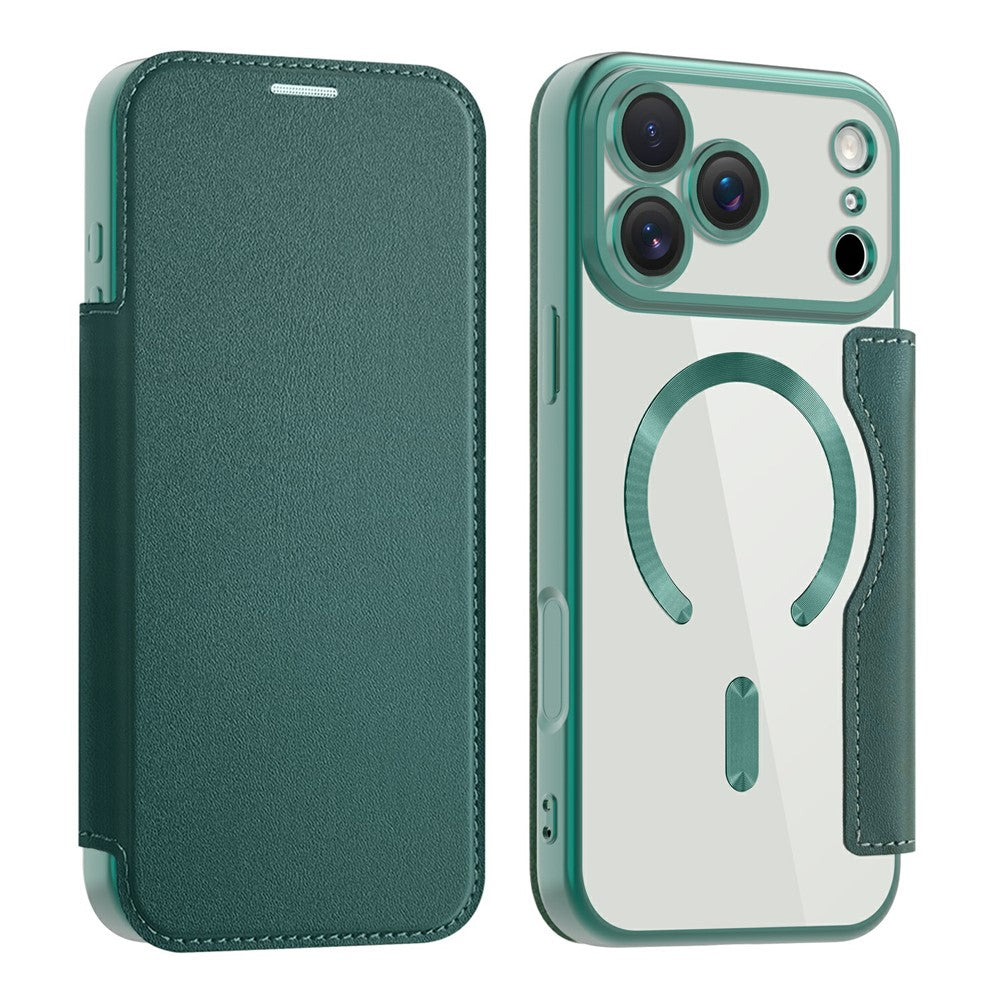 AMORUS For iPhone 17 Pro Max Case Compatible with MagSafe RFID Blocking Card Holder Leather Phone Cover