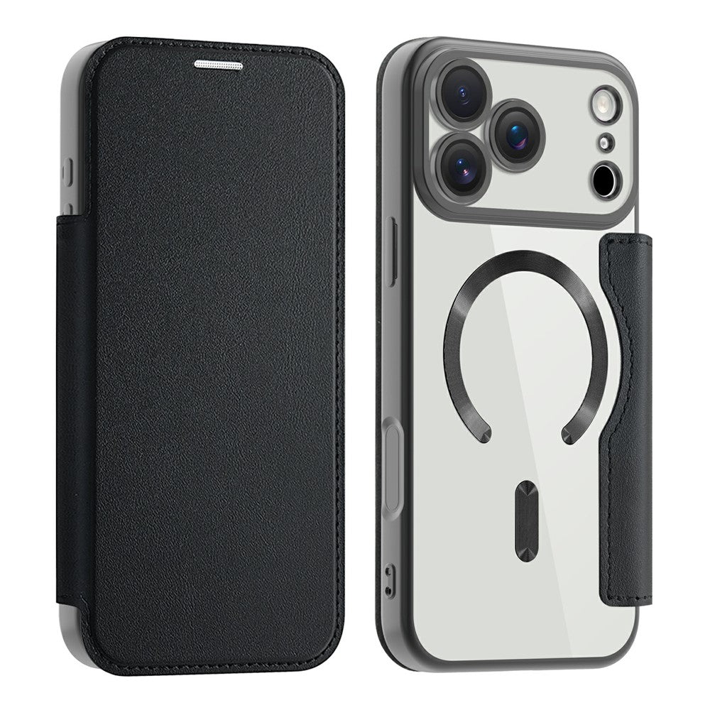 AMORUS For iPhone 17 Pro Max Case Compatible with MagSafe RFID Blocking Card Holder Leather Phone Cover