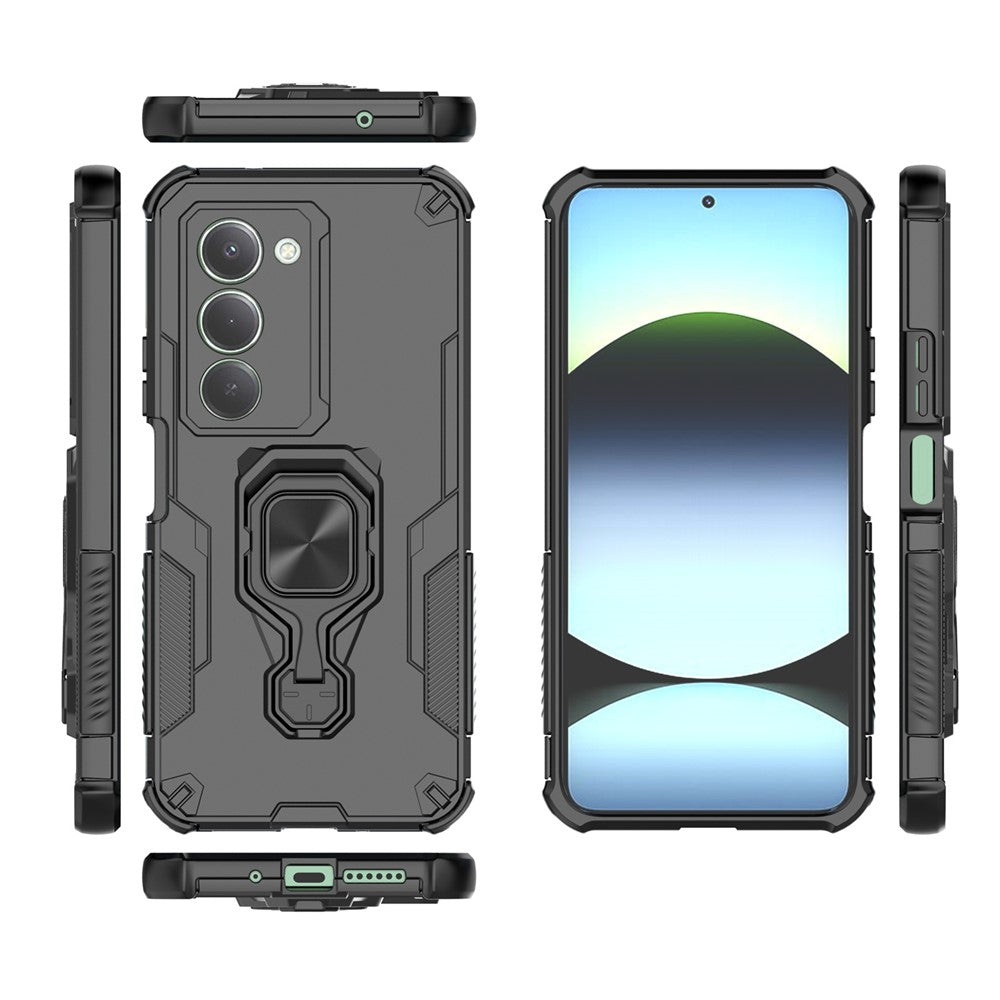 For Xiaomi Redmi 15 5G (Global) (169mm) Case Rotatable Ring Kickstand PC + TPU Shockproof Phone Cover