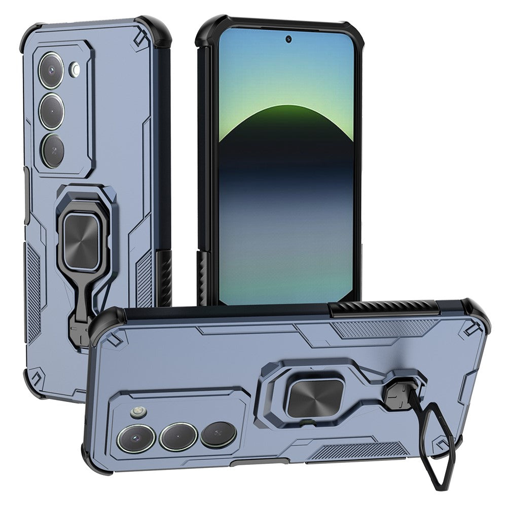 For Xiaomi Redmi 15 5G (Global) (169mm) Case Rotatable Ring Kickstand PC + TPU Shockproof Phone Cover