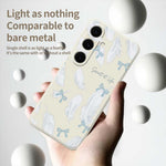 For Samsung Galaxy S25 FE Case White Feathers Pattern Printing Straight Edge TPU Phone Back Cover