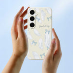 For Samsung Galaxy S25 FE Case White Feathers Pattern Printing Straight Edge TPU Phone Back Cover