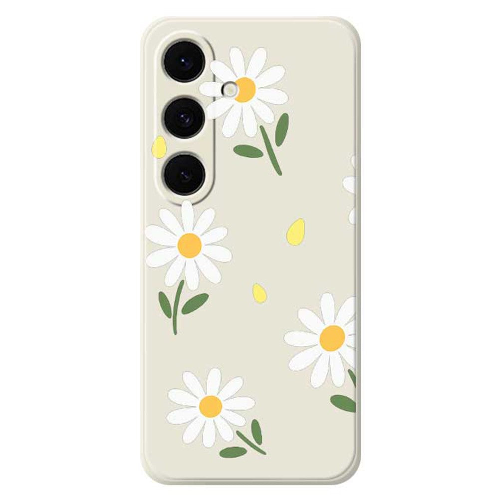 For Samsung Galaxy S25 FE Case Daisy Pattern Printing Straight Edge TPU Phone Back Cover