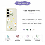 For Samsung Galaxy S25 FE Case Daisy Pattern Printing Straight Edge TPU Phone Back Cover