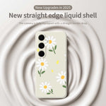 For Samsung Galaxy S25 FE Case Daisy Pattern Printing Straight Edge TPU Phone Back Cover