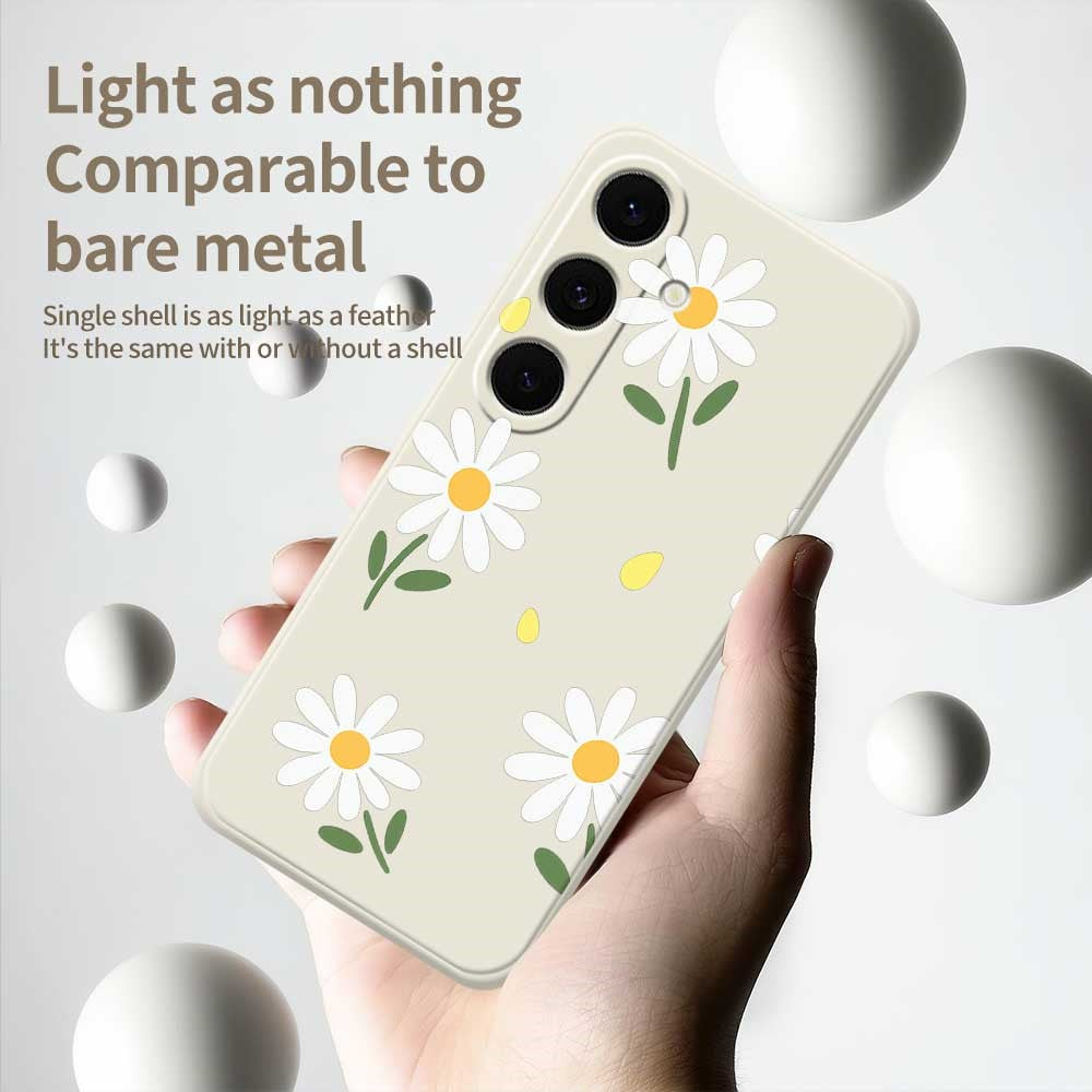 For Samsung Galaxy S25 FE Case Daisy Pattern Printing Straight Edge TPU Phone Back Cover