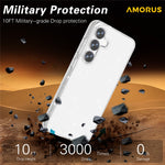 AMORUS For Samsung Galaxy S25 / S24 Case Soft TPU Hard PC Back Shockproof Phone Cover