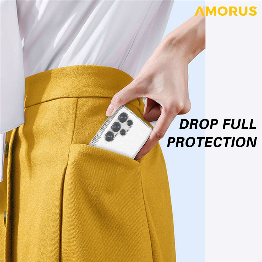 AMORUS For Samsung Galaxy S25 Ultra Case Soft TPU Hard PC Back Shockproof Phone Cover